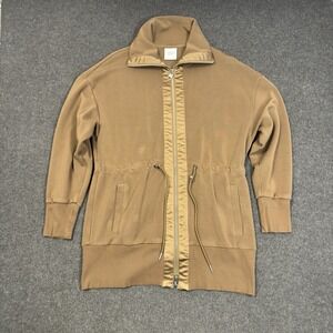 Varley DoubleSoft Brown Zip Up Jacket Funnel Neck Smal